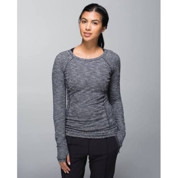 Lululemon Tops - Lululemon Race Your Pace Long Sleeve Running Shirt Gray Space Dye Size 6